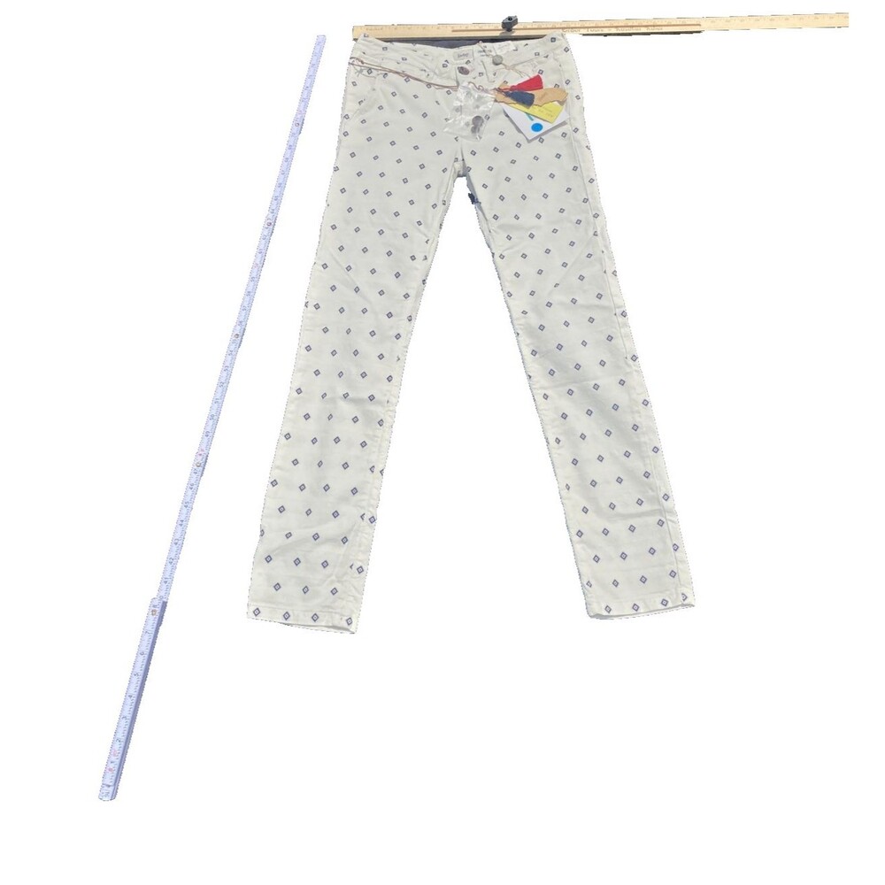 Vintage 55 Women's Stylish White & Blue Pants Size 26 NWT